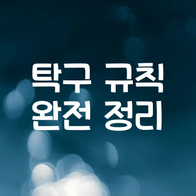 탁구 규칙 완전 정리 | 게임 진행법과 다양한 룰 설명