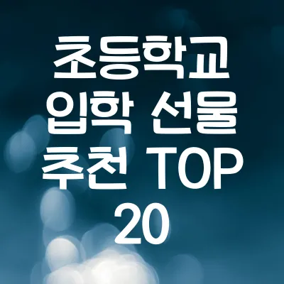 초등학교 입학 선물 추천 TOP 20 | 꼭 필요한 입학 선물 BEST 정리