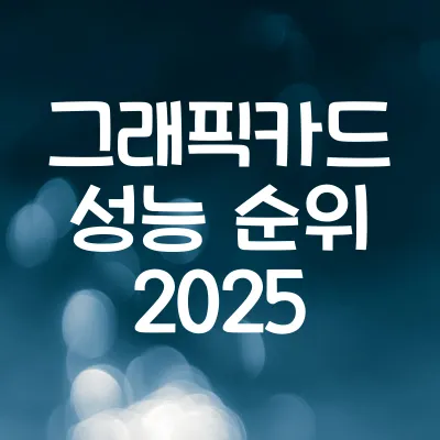 그래픽카드 성능 순위 2025