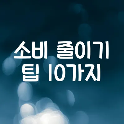 생활비 줄이는 소비 습관 10가지