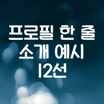 프로필 한 줄 소개 예시 12선 | 짧고 임팩트 있는 자기소개 1 프로필 한 줄 소개 예시 12선 | 짧고 임팩트 있는 자기소개