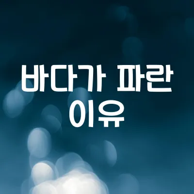 바닷물이 파란 이유 | 빛의 산란과 흡수