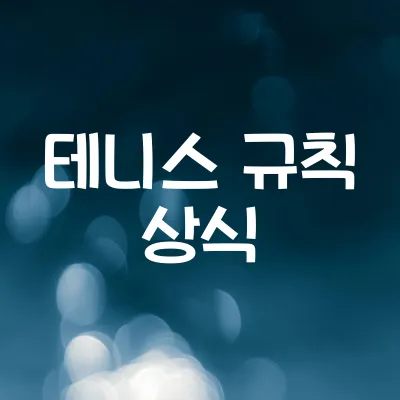 테니스 경기 규칙 기초 | 점수 계산과 경기 방식