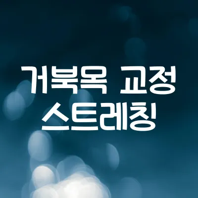 거북목 예방 스트레칭 루틴 | 사무실에서 하는 1분 자세 교정