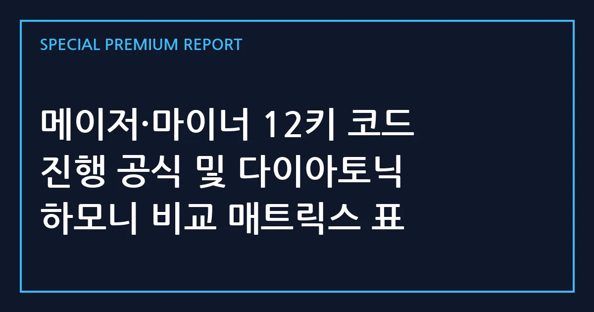 메이저·마이너 12키 코드 진행 공식 및 다이아토닉 하모니 비교 매트릭스 표